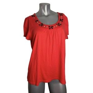 Crystal - kobe Women Short sleeve Red Top Size XL